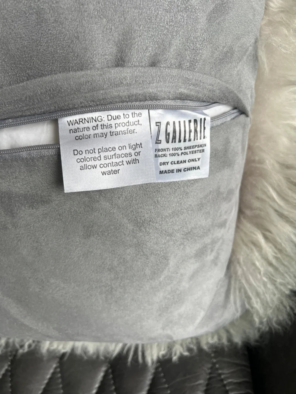 Z Gallerie Sheepskin Accent Pillow